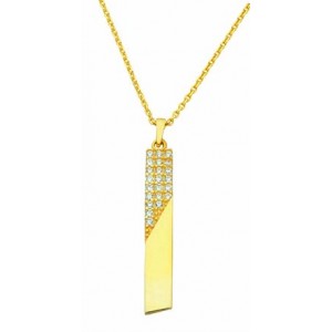 Chain with 10kt gold pendant interchangeable and reversable, AR80-4P